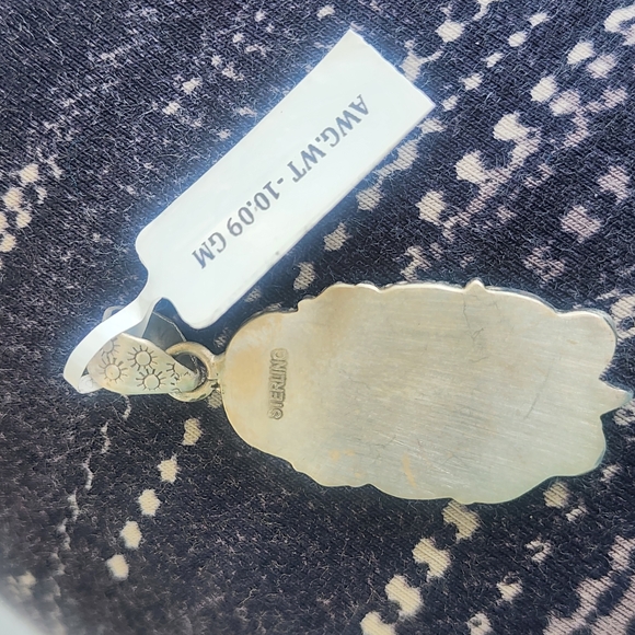 Artisan Pendant Sterling Silver Butterfly Peacock Dhalia Gemstones Bug Jewelry - Picture 5 of 7